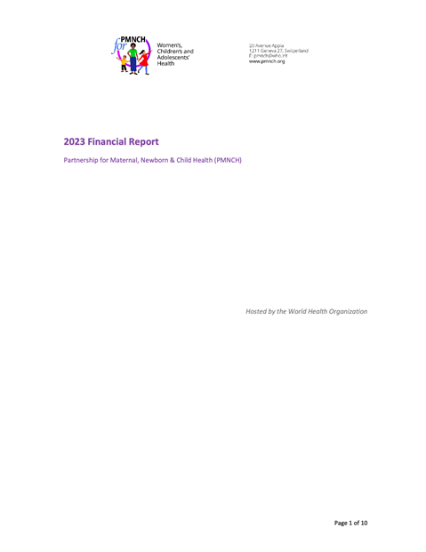 2023 PMNCH Financial Statement