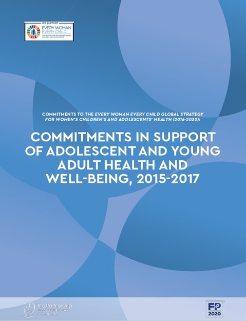 Commitments in support of adolescent and young sdult health and well-being, 2015-2017