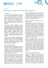 Addressing human rights as a key to the COVID-19: response