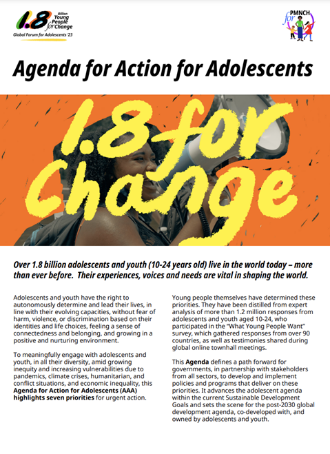 Agenda for Action for Adolescents
