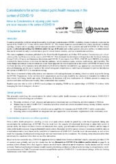 Considerations for school-related public health measures in the context of COVID-19