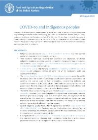 COVID-19 and indigenous peoples