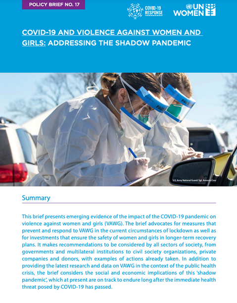 COVID-19 and violence against women and girls: addressing the shadow pandemic