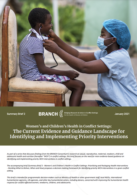 The Current Evidence and Guidance Landscape for Identifying and Implementing Priority Interventions