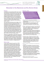 Development of civil registration and vital statistics systems