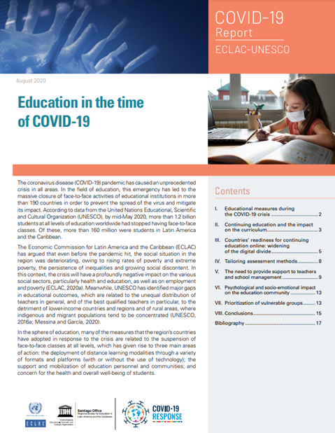 Education in the time of COVID-19