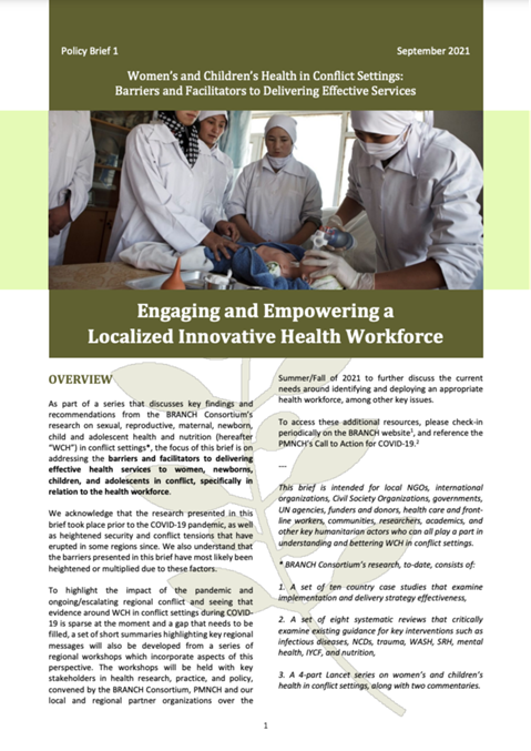 Engaging and Empowering a Localized Innovative Health Workforce