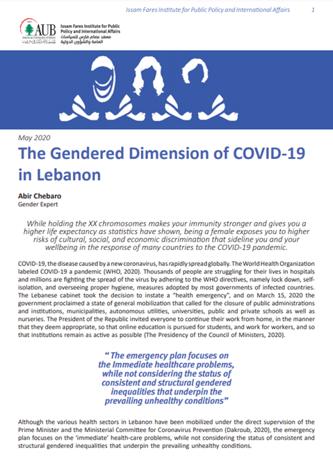 The Gendered Dimension of COVID-19 in Lebanon