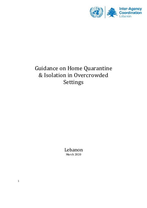 Guidance on home quarantine and isolation in overcrowded settings