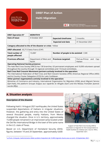 Haiti: Migration DREF Plan of Action N° MDRHT019