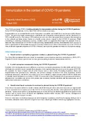 Immunization in the context of COVID-19 pandemic