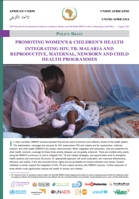 Integrating HIV, TB, malaria and reproductive, maternal, newborn and child health programmes