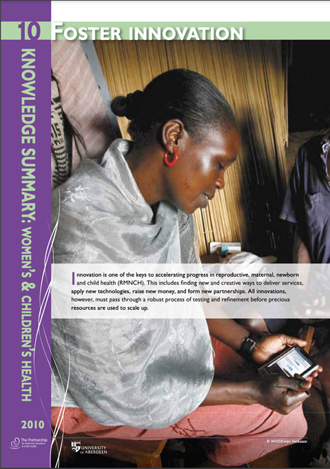 PMNCH Knowledge summary #10 Foster Innovation