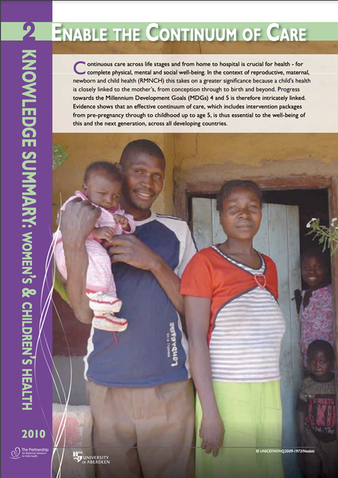 PMNCH Knowledge Summary #2 Enable the Continuum of Care