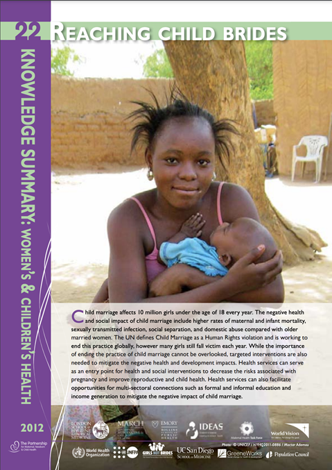PMNCH Knowledge Summary #22 Reaching Child Brides