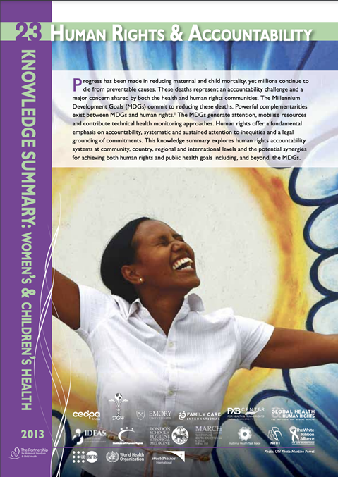 PMNCH Knowledge Summary #23 Human Rights and Accountability