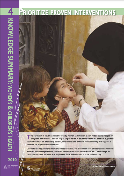 PMNCH Knowledge Summary #4 Prioritize Proven Interventions