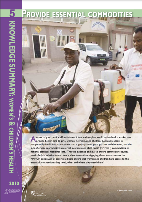 PMNCH Knowledge Summary #5 Provide Essential Commodities
