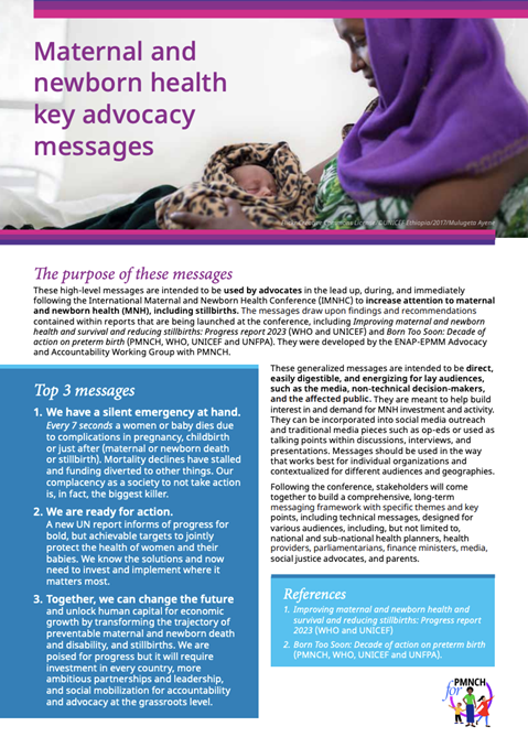 Maternal and newborn health key advocacy messages