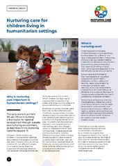 WHO Nurturing care for children living in Humanitarian settings