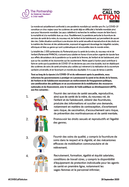 PMNCH Call-to-Action COVID-19