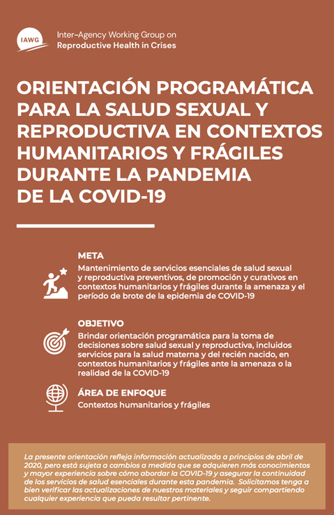 Orientación programática para la salud sexual y reproductiva en contextos humanitarios y frágiles durante la pandemia de la covid-19