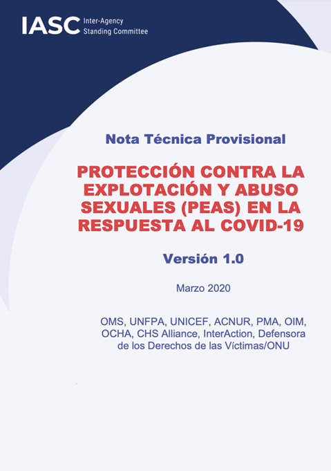 Nota técnica provisional protección contra la explotación y abuso sexuales (peas) en la respuesta al COVID-19