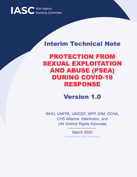 Interim Technical Note: Protection from Sexual Exploitation and Abuse (PSEA) during COVID-19 response
