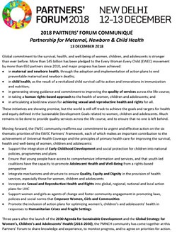 2018 Partners’ Forum Communiqué