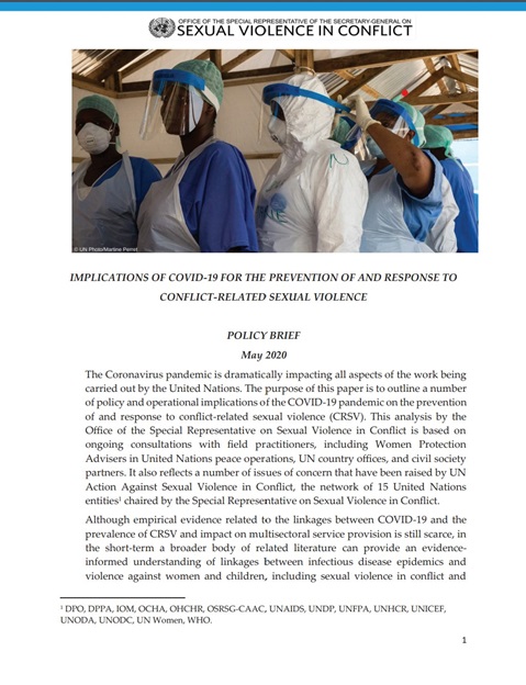 Implications of COVID-19 for the prevention of and response to conflict - related sexual violence