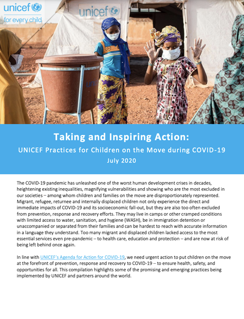 Taking and Inspiring Action: UNICEF Practices for Children on the Move during COVID-19
