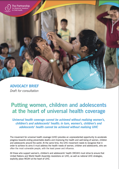 Putting women, children and adolescents at the heart of universal health coverage
